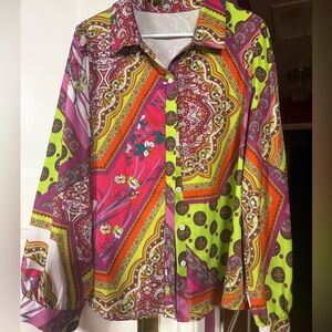 Vibrant Multicolor Button-Up Shirt